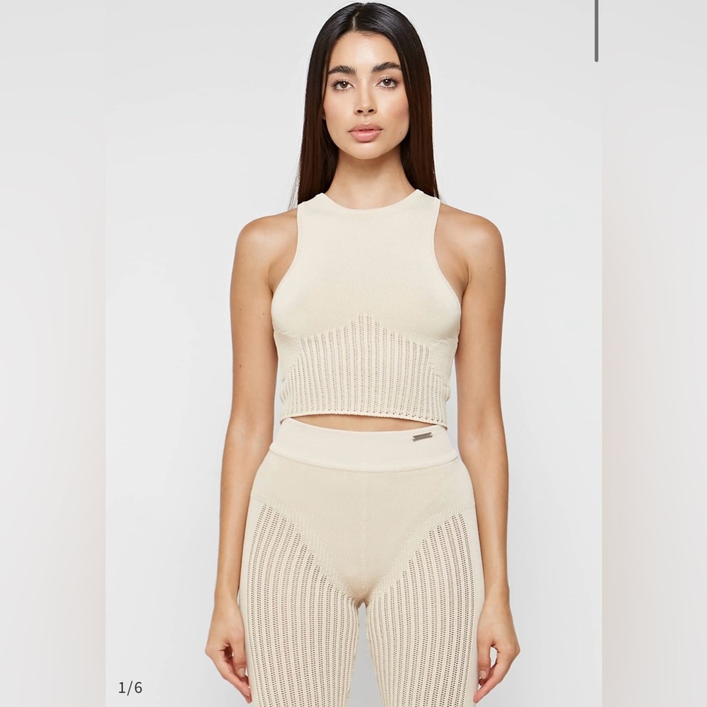 Maniere De Voir Knitted Beige Top - Large